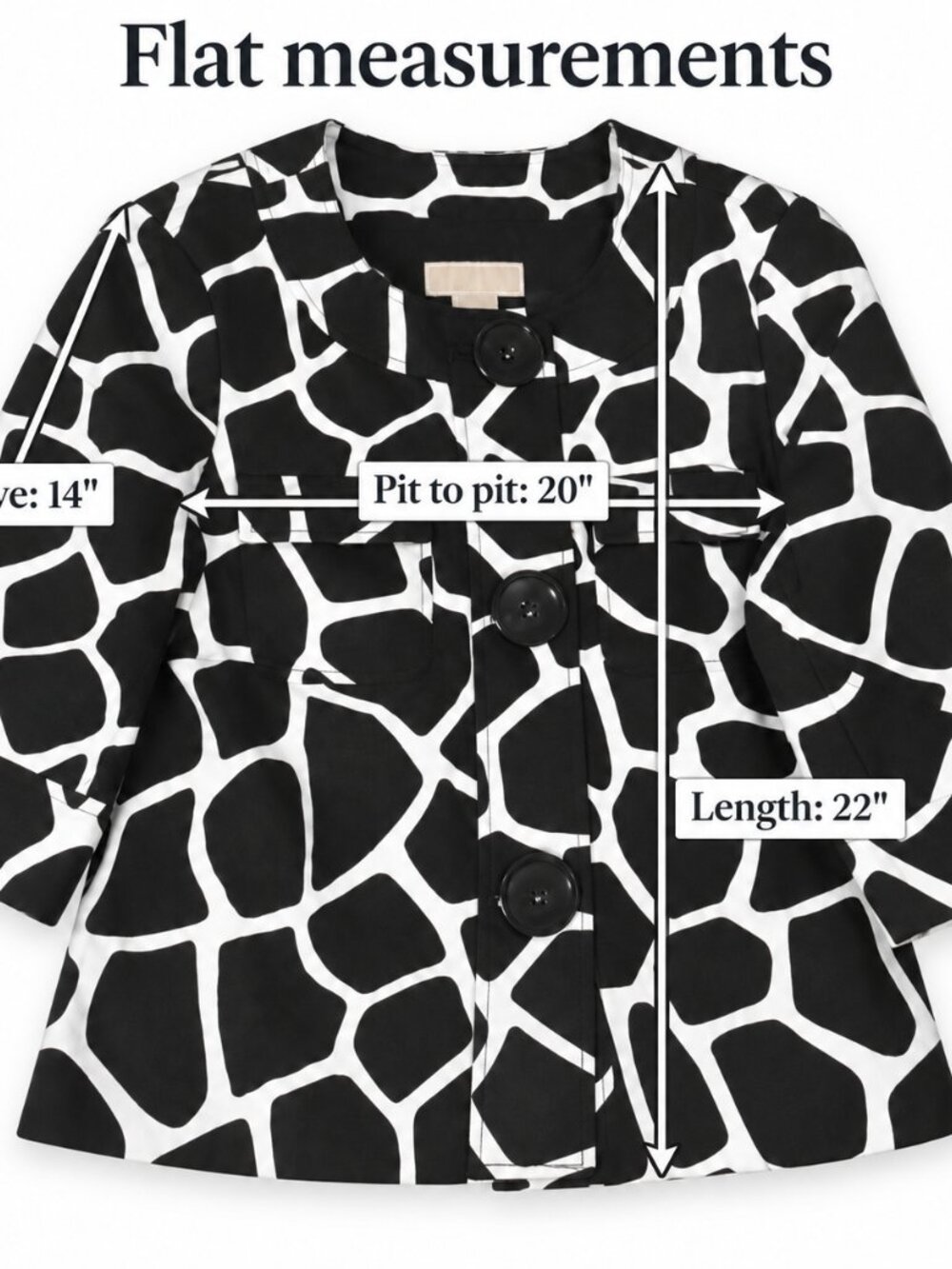 Michael Kors Black & White Geometric Jacket Size M - Picture 3 of 9